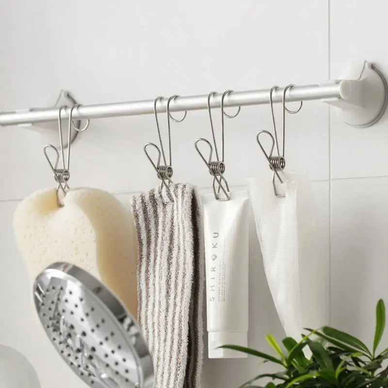 Universal Hanging Clips Offices Kitchens Bathroom Stainless Steel Qme