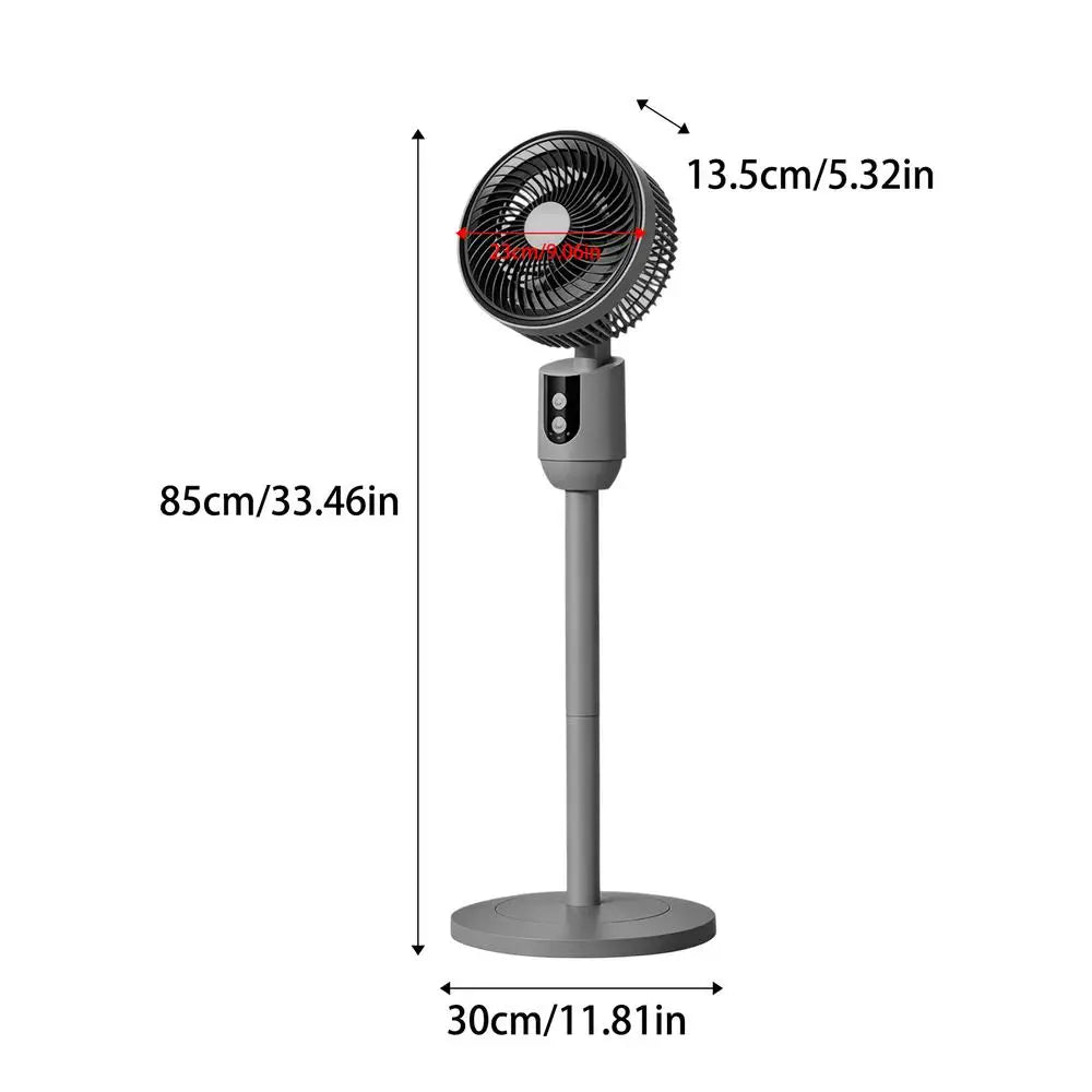 Floor Fan 3-Speed Quiet Height Adjustable Oscillation Oscillating Qme China Mainland Grey