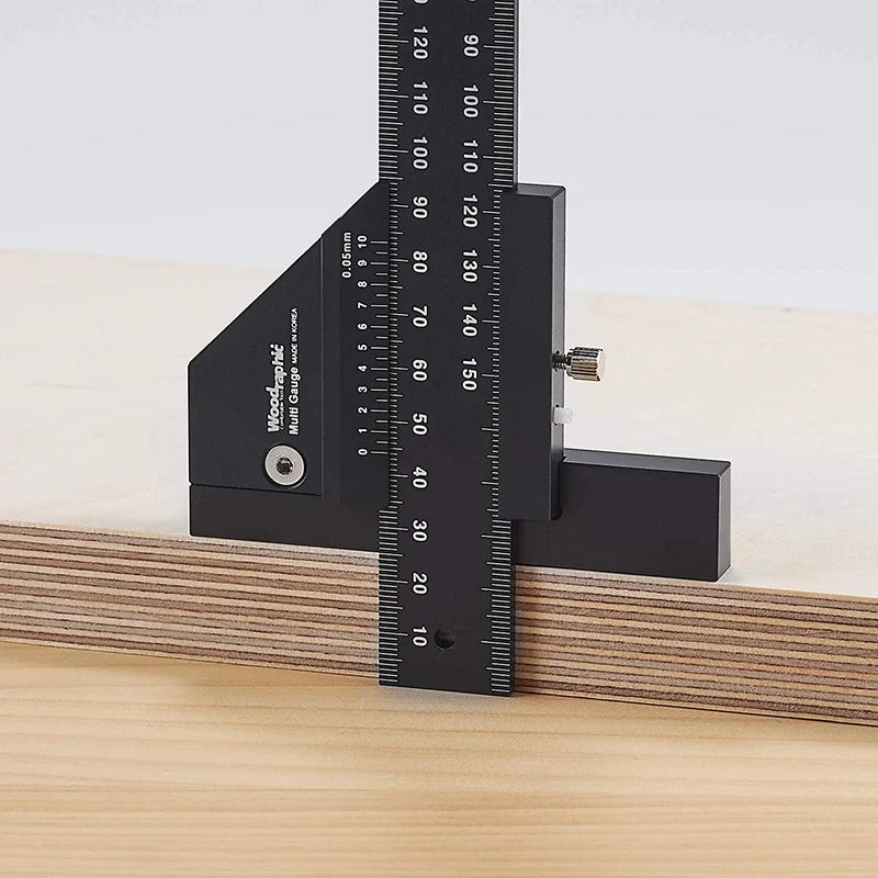 Multi Woodworking Sliding Gauge Aluminum Alloy Scribe Ruler Depth Qme