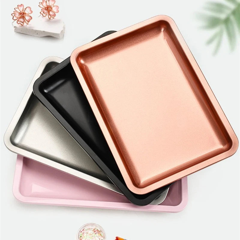 Nail Tray Stainless Steel Cosmetic Storage Art Polish Multicolor Qme