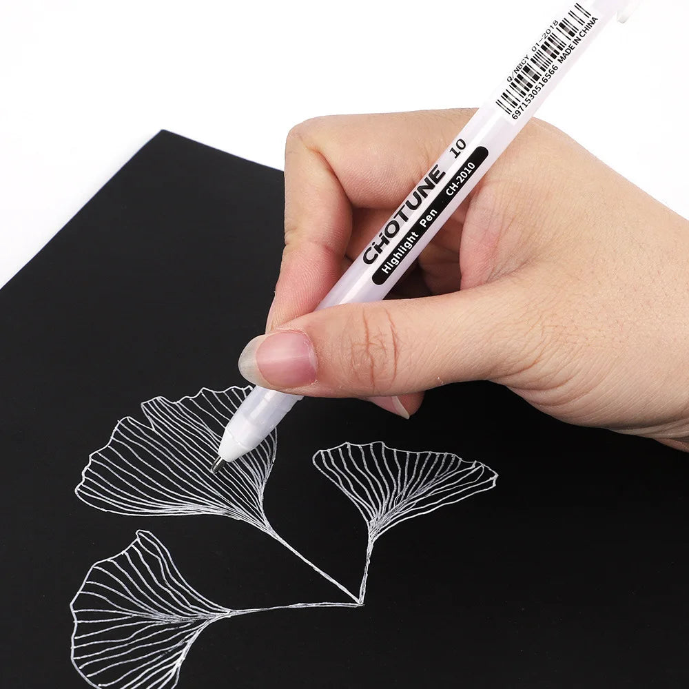 Gelly Roll Gel Pens for Journaling, Art, or Drawing - Classic White Ink - 05/08/10 Assorted Tip Sizes - 3 Pack Qme