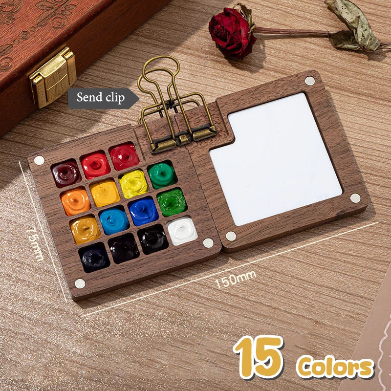 Travel Watercolour Paint Palette Mini Pocket Artist Watercolor Sets Qme A4