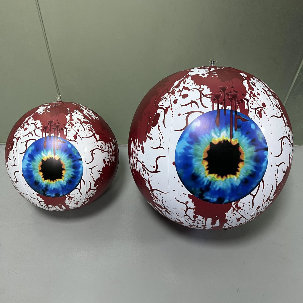 Halloween inflatable eyeball courtyard mall decoration, luminous horror 16/24-inch large eyeball props, waterproof Qme