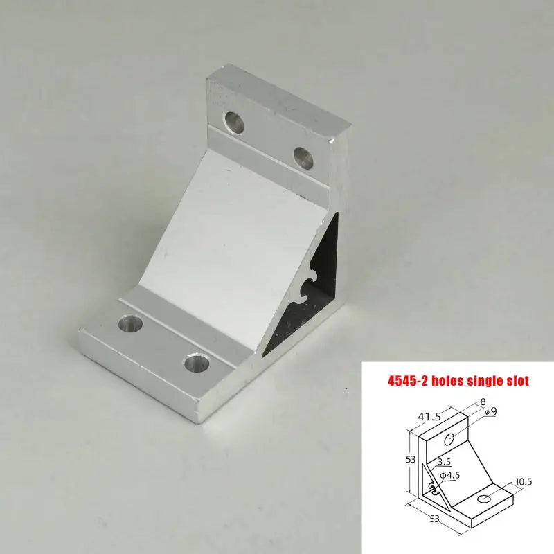 Cast Aluminum 90 Degree Angle Bracket for 20/30/40/45 Series Aluminum Profile Single-slot Connection Joint Industrial Fastener Qme 4545 2holes