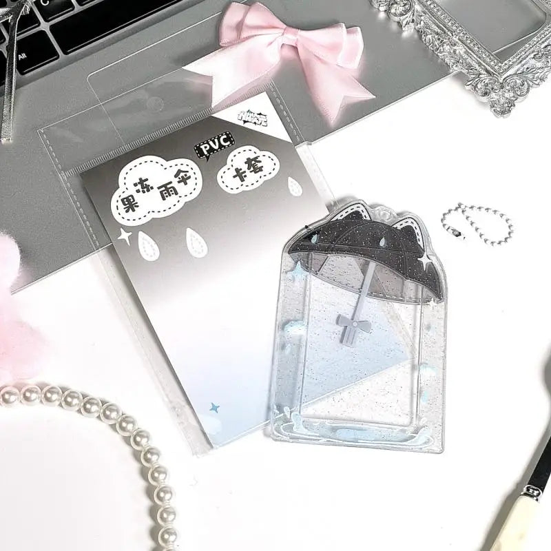 Korean Idols Photo Frame Umbrella Acrylic Photocard Holder Cute Sweet Qme Black