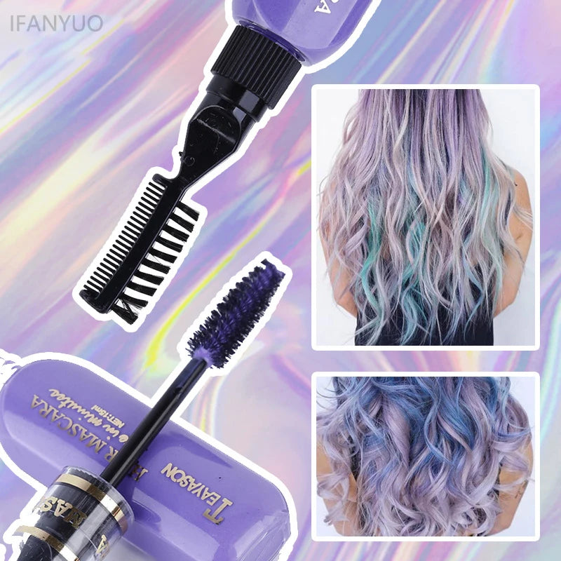 13 Colors One-off Hairs Color Disposable Hair Coloured Mascara Beauty Tool Washable Non-toxic DIY Hair Wax Blue Grey Purple Qme