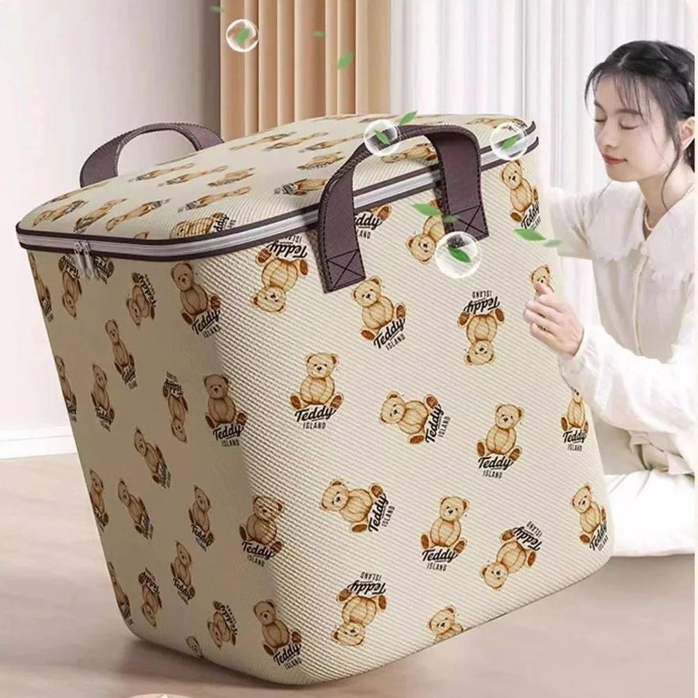 Home Large Capacity Waterproof Moisture-Proof Quilt Clothes Portable Storage Bag Moving Packing Sack for Home Durable Foldable Qme