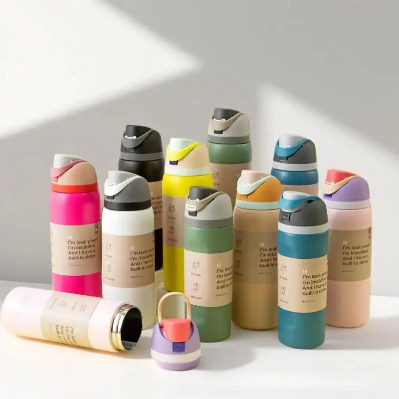 Vacuum Flasks & Thermoses Water Bottle Drinkware Thermo Tumbler Stainless Steel Thermal Mug Cold Hot Coffee Qme