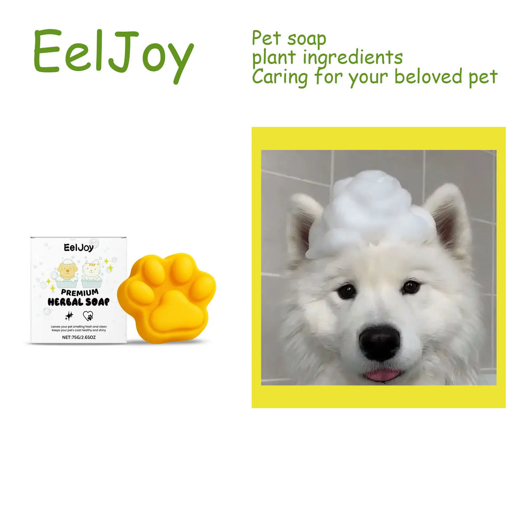 EelJoy Pet Soap Plant Ingredients Daily Cleaning Cat and Dog Body Hair Removal Odor Fresh Soap Qme