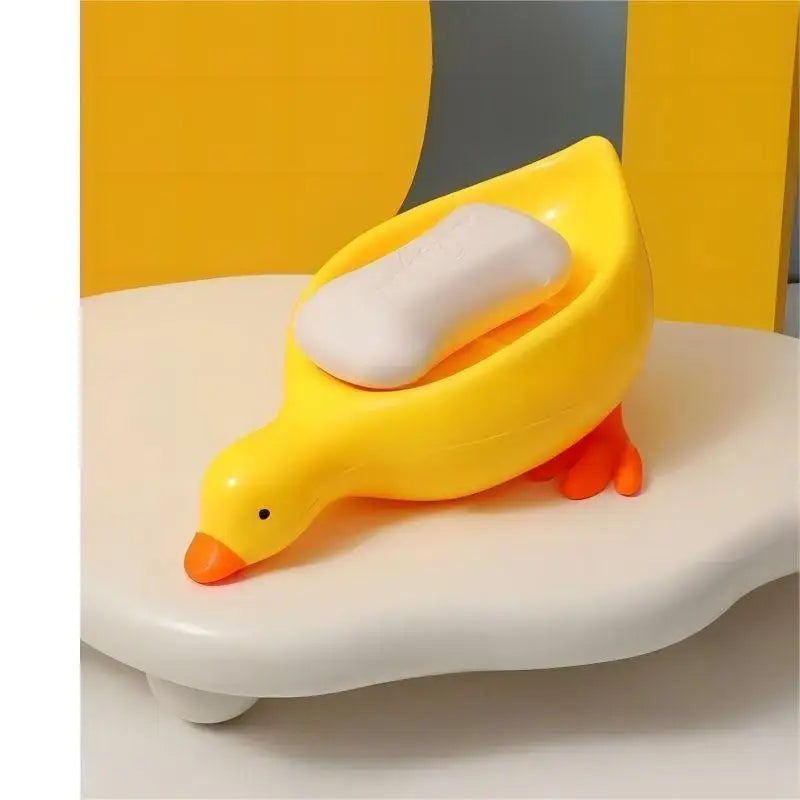 Random Soap Tray Self-draining Soap Rack Duck-shaped Creative Rack for Shower Bathroom Kitchen Tub Sink Tray Bracket Bathroom Qme Yellow