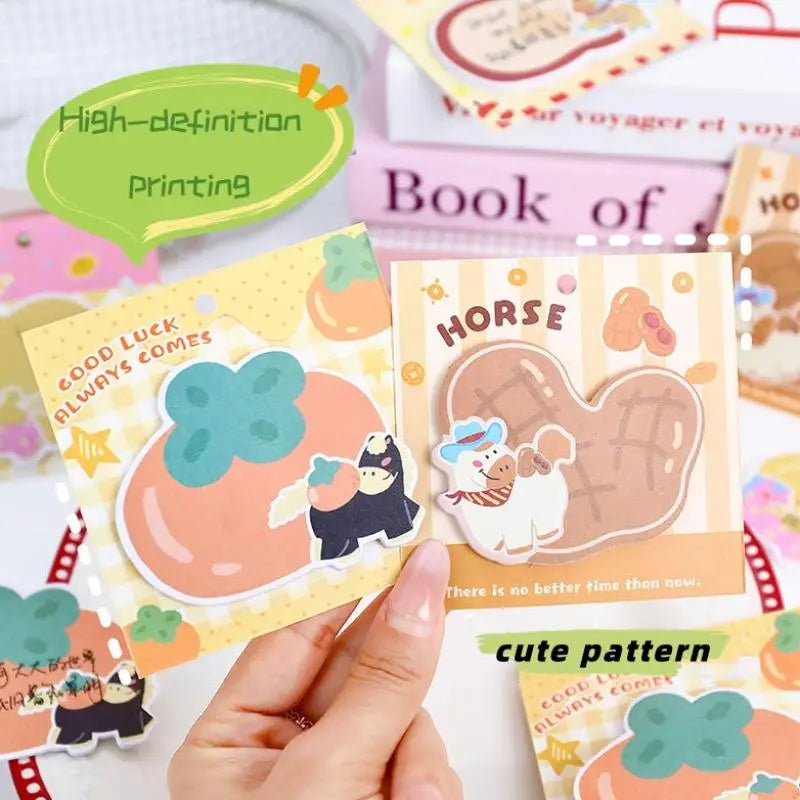 5 10Books Cute Pony Shape Convenience Sticky Notes Cartoon Has Qme
