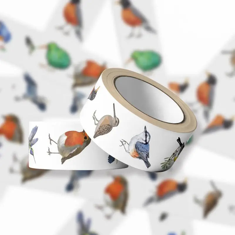 500pcs/roll Bird Roll Stickers Phone Scrapbook Envelope Gift Water Cup Guitar Skateboard Notebook Waterproof Decorative Qme