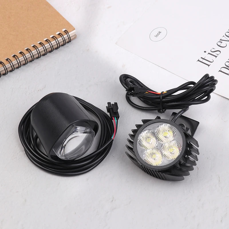 36-72V Electric Bicycle Light Horn 12W LED Scooter Front Waterproof Qme