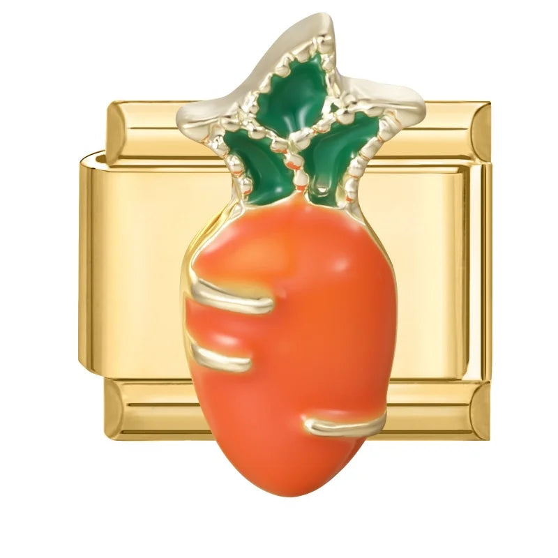 2026 Fashion Vintage Golden Pearl Flowers Gourd Shiny CZ Butterfly Italian Charms Fit 9mm Stainless Steel Bracelet Jewelry Gift Qme Style 15