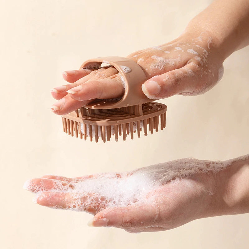 Shampoo Scalp Massage Brush Hair Cleansing Dandruff Control Qme