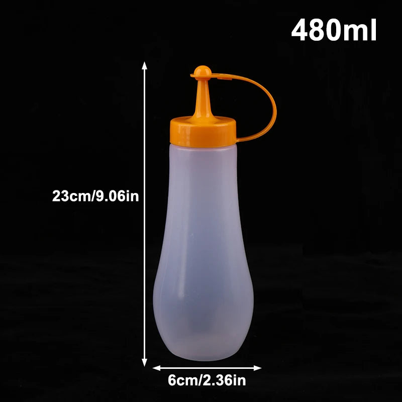 Kitchen Tools Squeeze Seasoning Bottle250- Condiment Bottles Ketchup Qme 480ml Round