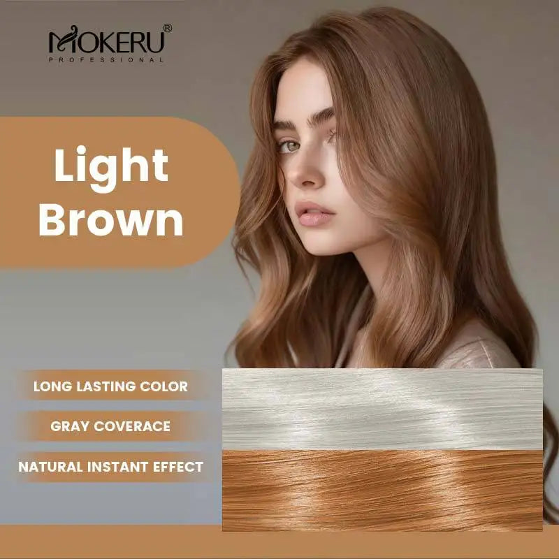 Mokeru Argan Oil Black Hair Dye Shampoo Natural Organic Long Lasting Permanent Gray Hair Color Shampoo for Women Fast Color Dye Qme