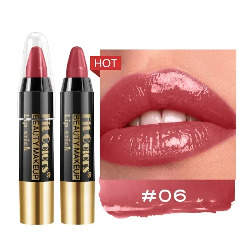 Tint Crayon Lipstick Moisturizing Bright Surface Lipsticks Velvet Non Stick Cup Waterproof Lip Stick Hydrating Gloss Lips Makeup Qme 06