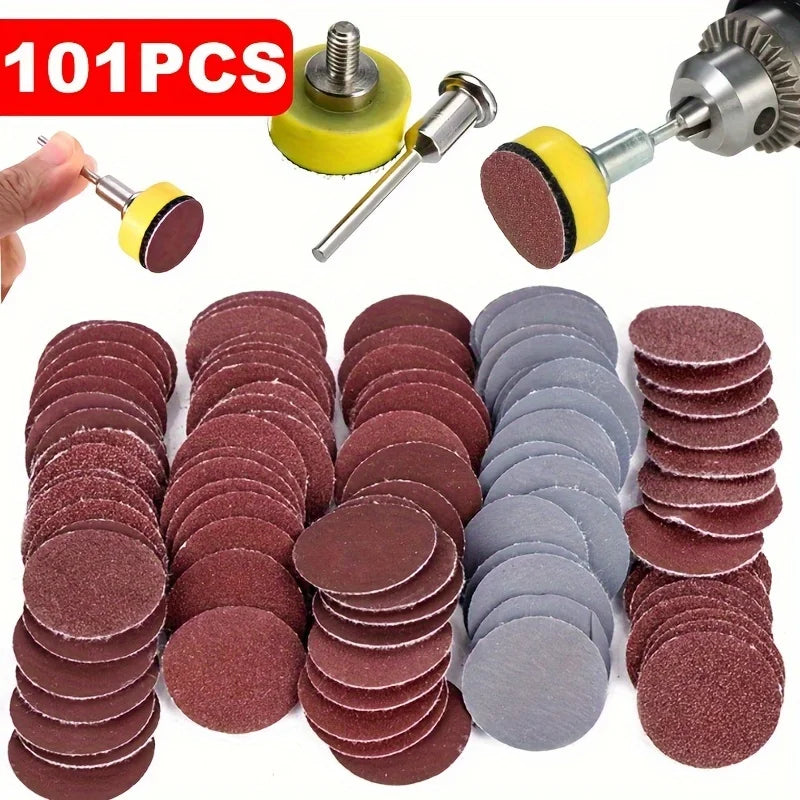 100pcs 25mm 1-Inch Sanding Discs: Abrasive Paper Polishing Pads For Rotary Tools - Perfect For Sanding & Polishing! Qme