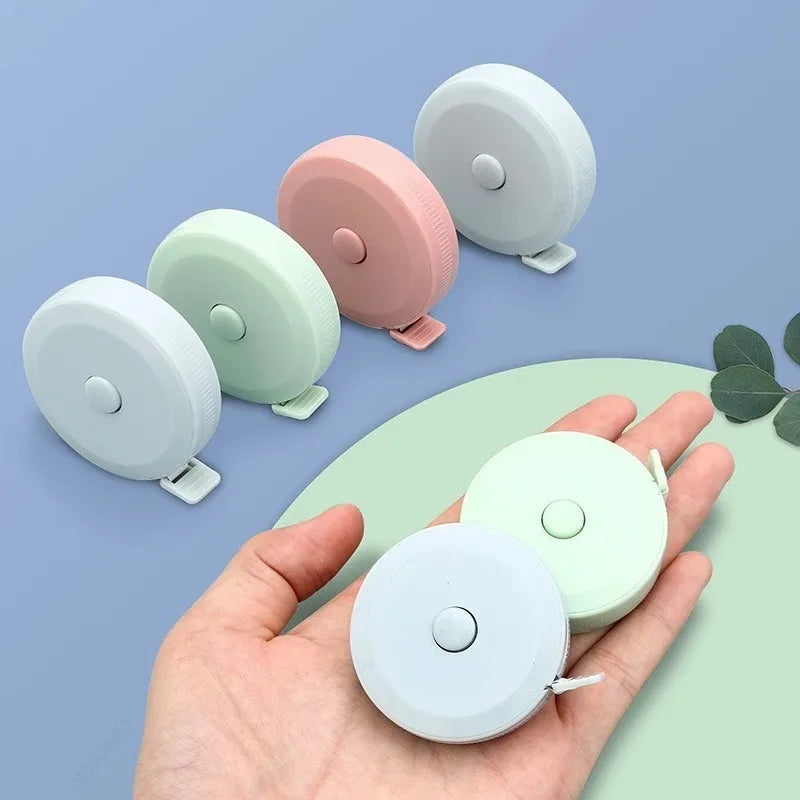 150 CM Portable Cute Mini Soft Tape, Automatic Shrinking Tape Measure, Material Tape Measure, Plastic Tape Measure Qme