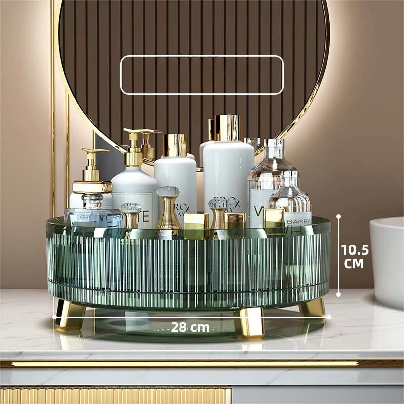 Luxury Plastic Rotating Organizer Cosmetic Storage Box Fruit Tray