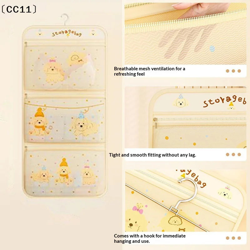Breathable Mesh Wall Hanging Bag Underwear Socks Household Closet Qme
