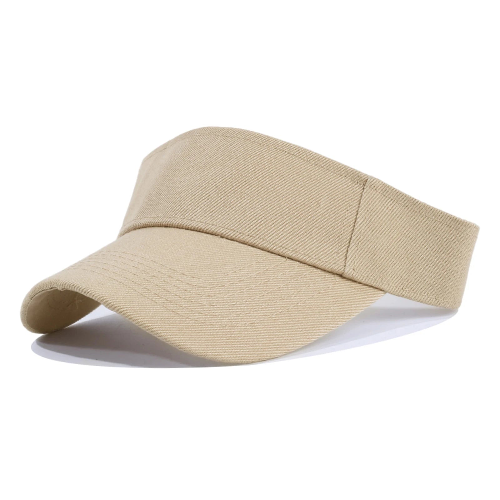 Men and Women Empty Top Sports Hat Running Hiking Sun Protection Cap Solid Color Fashion Casual Outdoor Hiking Sun Shaded Cap Qme Khaki One Size