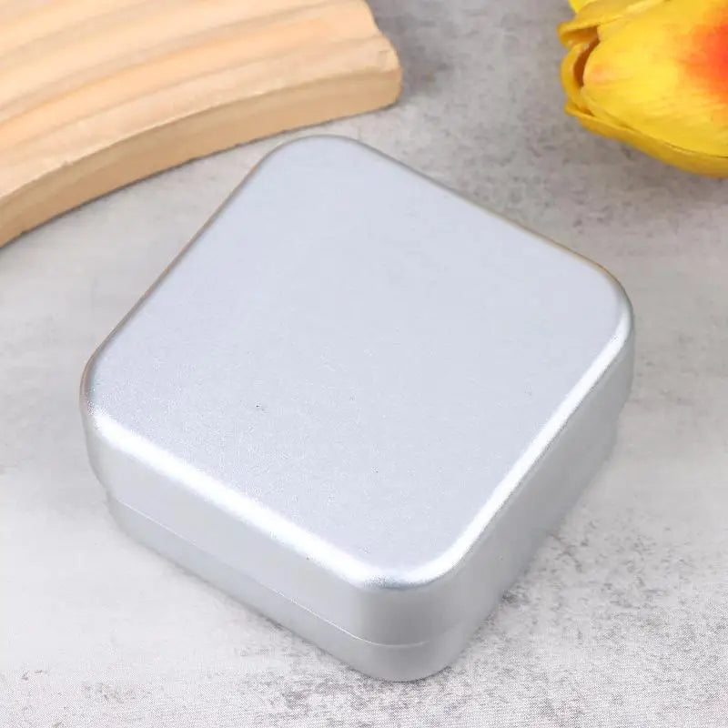 Travel Soap Tray Container Dish Home Bathrooms Square Aluminum Box Qme A1