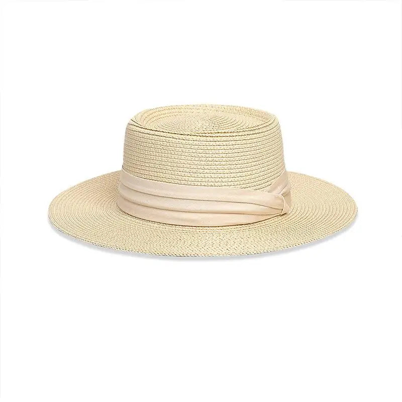 High-quality Wide-brimmed Panama Straw Hat Beach Trips Summer Sun Qme D one size