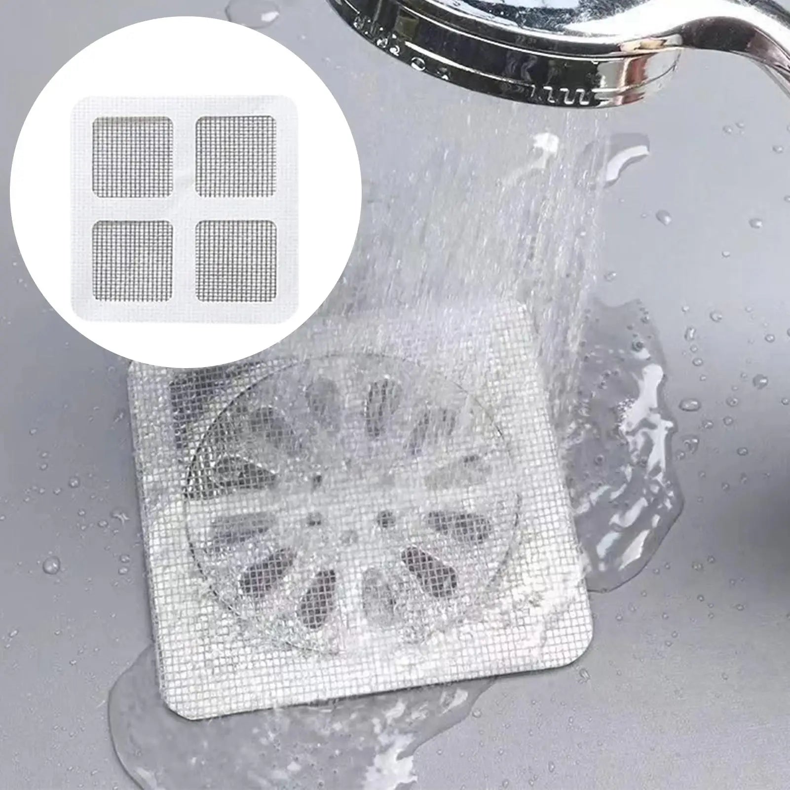 Shower Drain Hair Catcher Stickers 50-Piece Peel Stick Covers Qme