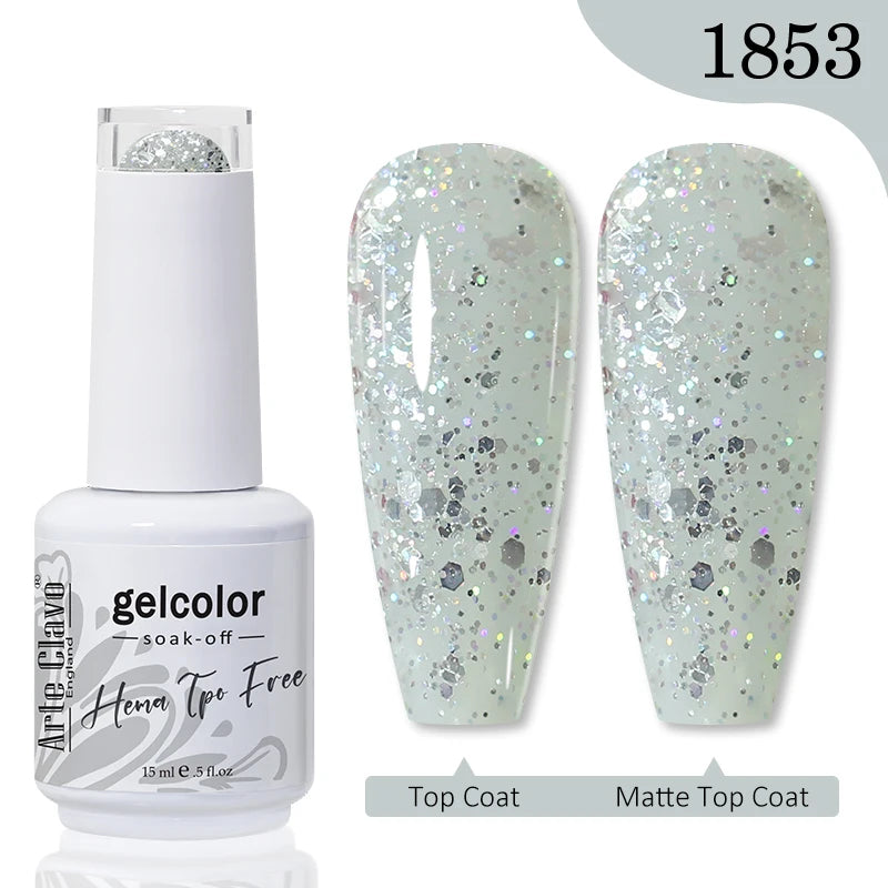 Arte Clavo Crystal Crushed Diamond Pink Blue Gel Nail Polish 2026