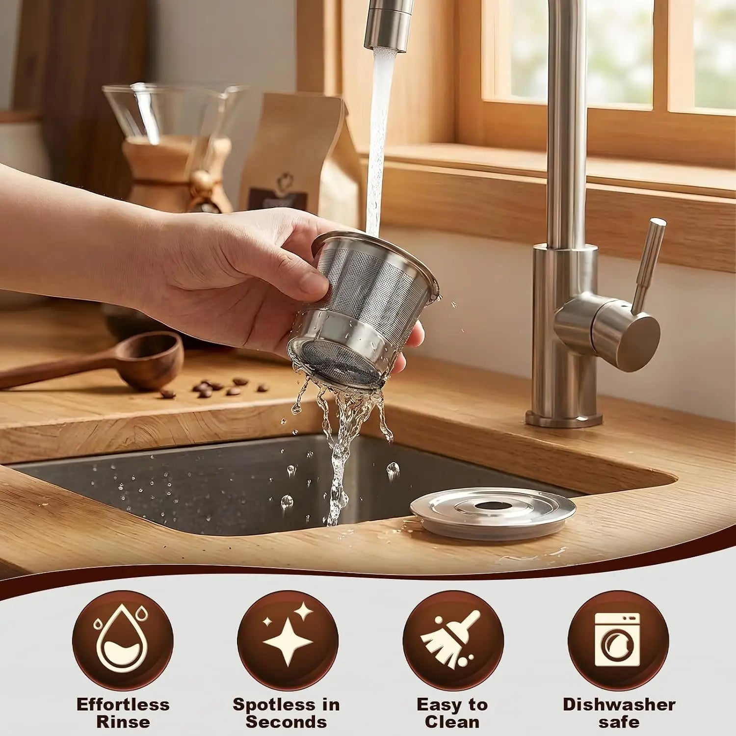Reusable K Cups Keurig Coffee Machine SUS304 Stainless Steel Pods Qme