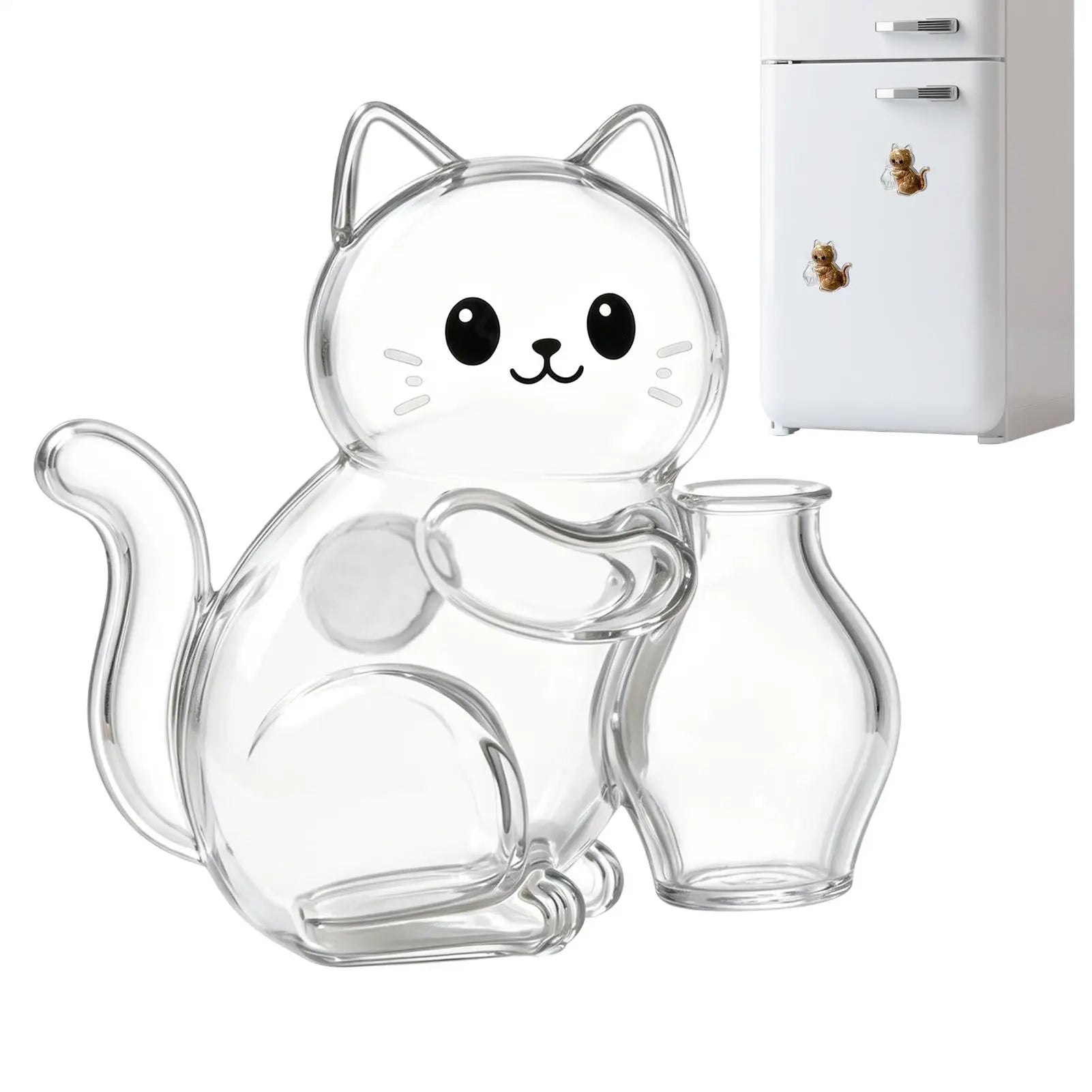 Pet Hair Memorial Cute Kitten Clear Refrigerator Magnets Cat Whiskers Storage Container for Refrigerators Washing Machines Any Qme