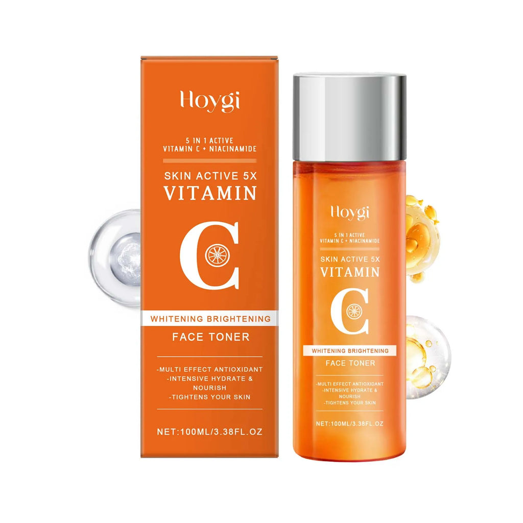 Vitamin C Hydrating Toner Moisturizing Brightening Refreshing Antioxidant Facial Essence Shrink Pores Smoothing Face Skin Care Qme 100ml Boxed