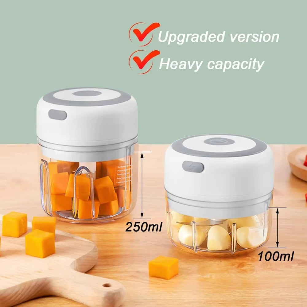 Electric Garlic Mincer 250ML Vegetable Chopper Food Chopper, USB Mini Garlic Mincer, Onion Chopper Portable Small Food Processor Qme