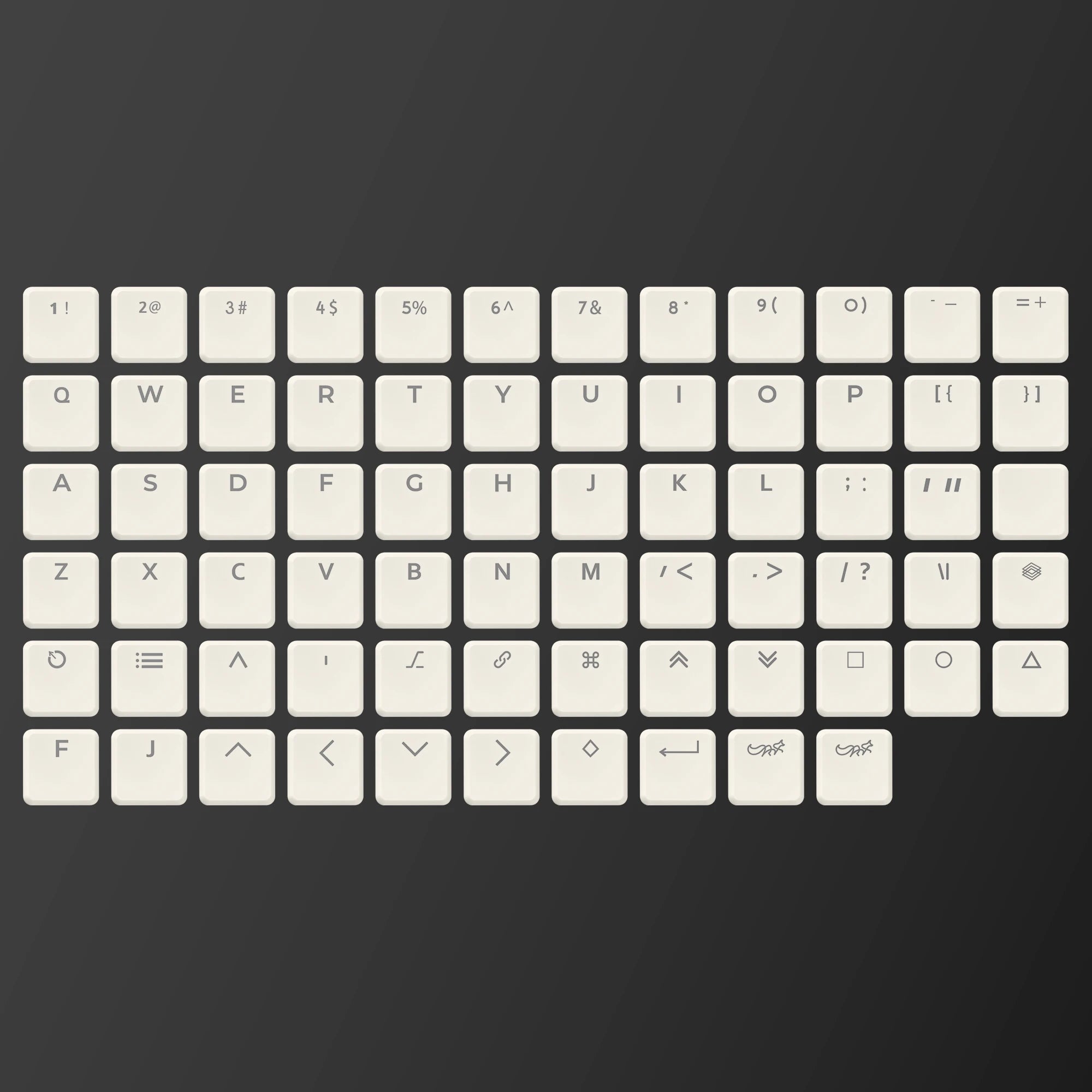 Chosfox 69 Keys CFX White Translucent Low Profile Choc PBT Keycaps RGB for Kailh 1350 Low Profile Switch Mechanical KeyboardChos Qme WHITE Alpha