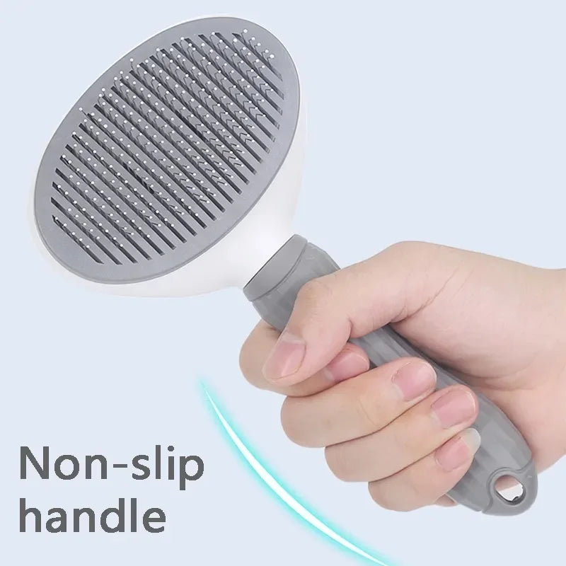 Pet Hair Brush Stainless Steel Grooming Comb Efficient Hair Remover For Dogs And Cats Portable Pet Cleaning Grooming Accessories Qme