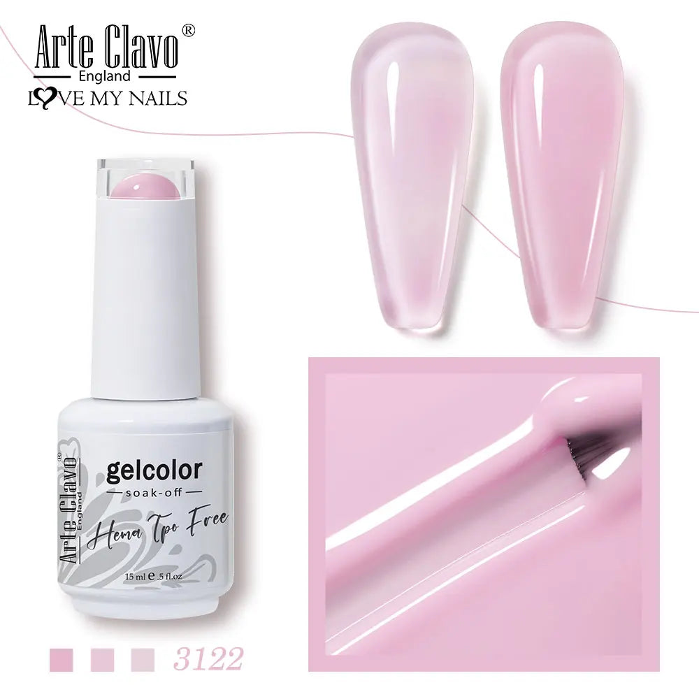 Arte Clavo Jelly Series Semi-transparent Light Pink Peach Gel Nail