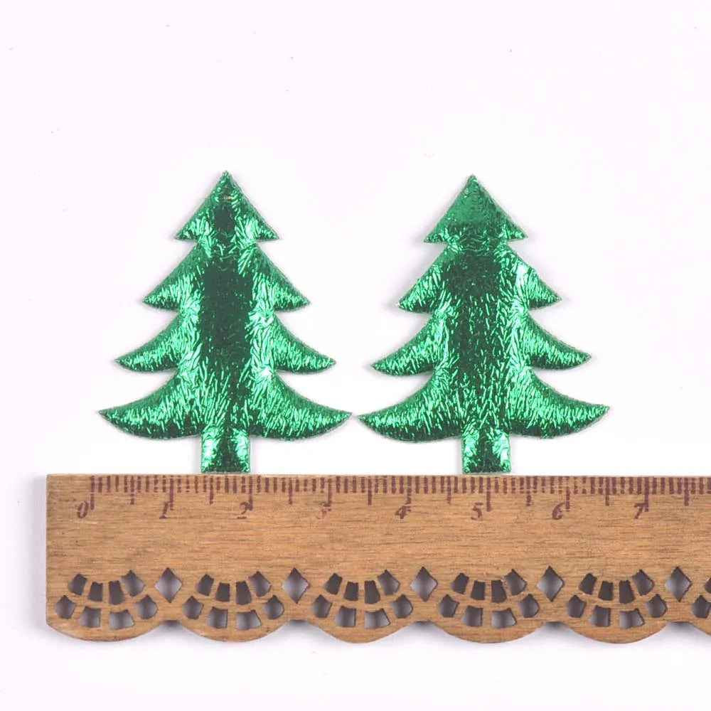 50Pcs Cute Glitter Elk Snowflakes Christmas Tree Patches For Clothes Stick-On Appliques DIY Kids Hairpin Bowknot Accessories Qme 13