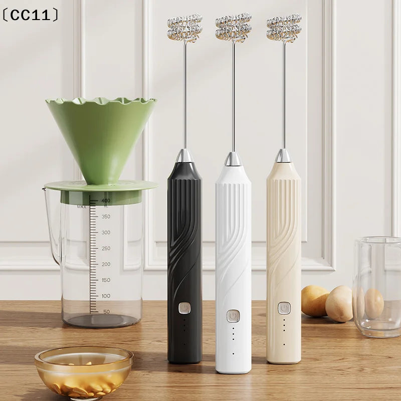 Electric Coffee Milk Foaming Mixer Creamer Whisk Handheld Egg Beater Qme