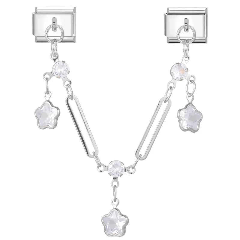 Wholeasle Preety Colored Zircon Tassel Chain Series Italian Charm