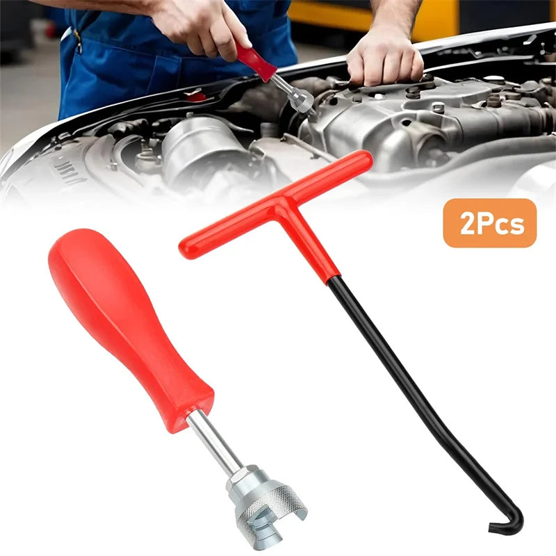 2 PCS Metal Brake Caliper Spring Tool With Spring Hook Wrench - Heavy-Duty Automotive Repair Tool For Precise Brake Adjustment Qme
