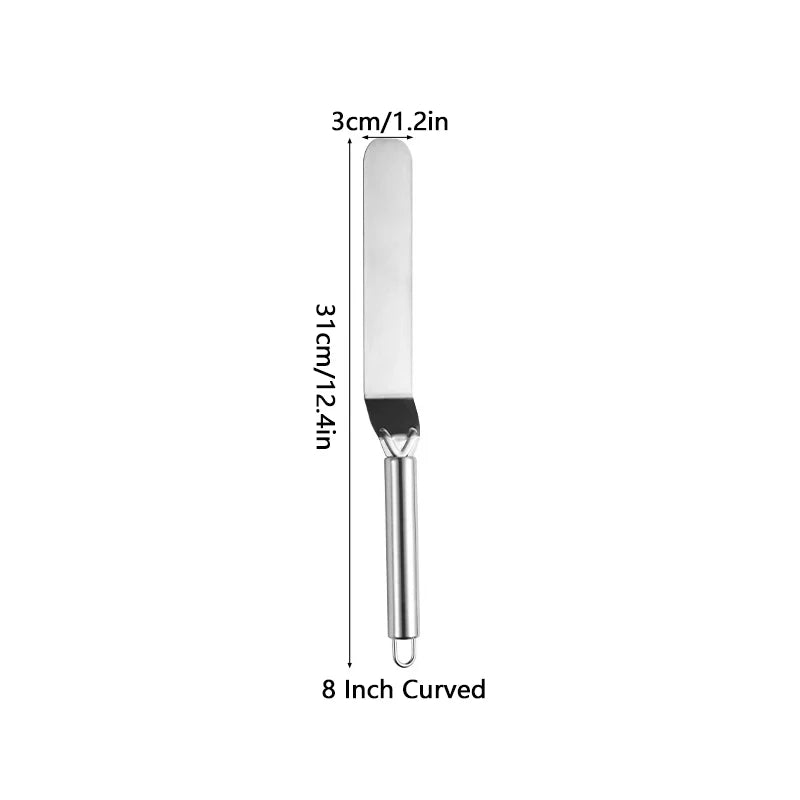 6 8 Stainless Steel Cream Icing Frosting Spatula Cake DIY Decorating Qme 8 Inch Curved