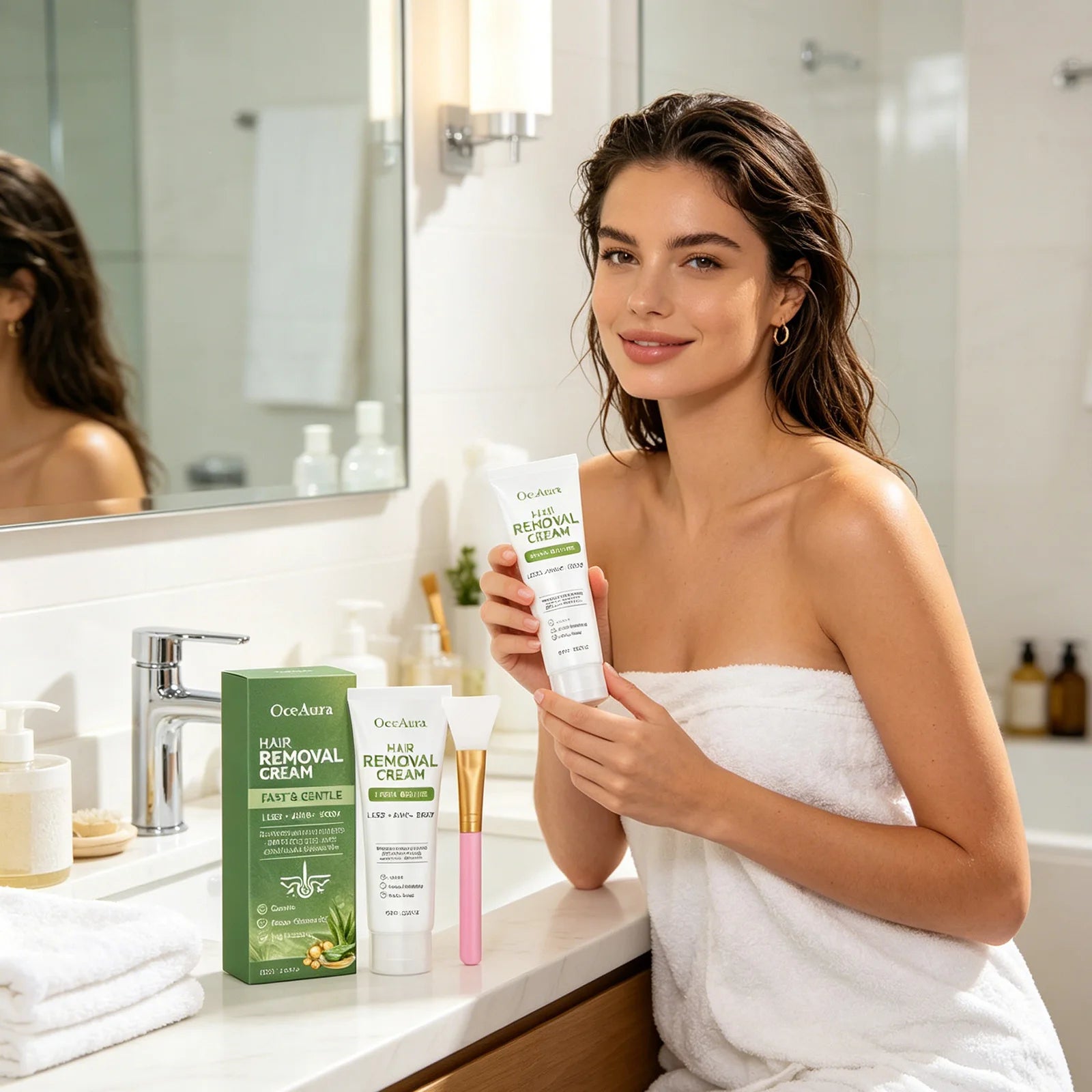 OceAura Aloe Body Hair Removal Cream for Underarm Leg Arm Inhibits Body Hair Growth Painless Fast Hair Removal Depilatory Cream Qme