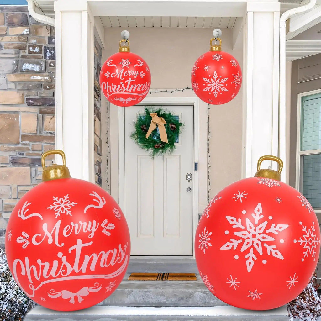 60CM inflatable Christmas ball Giant Christmas ball Indoor porch garden tree decoration inflatable toy Christmas supplies Qme