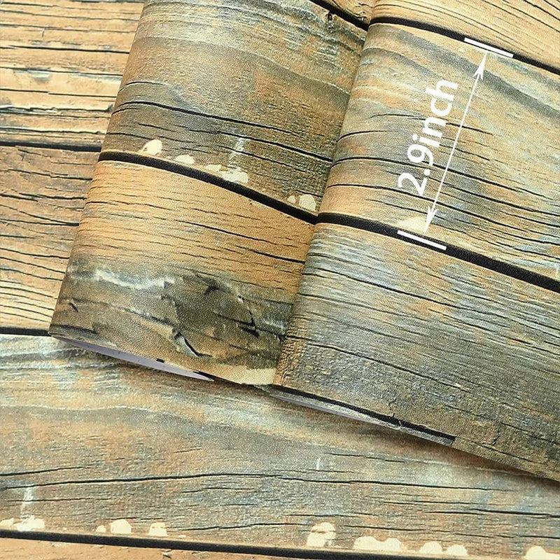 Distressed Wood Wallpaper Self-adhesive Vinyl Peel Stick Contact Qme