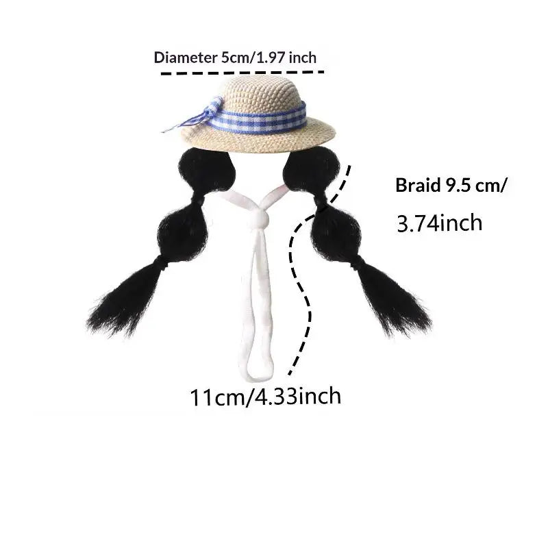 Golden Bear Parrot Double Ponytail Braid Wig Hat Multi-color Fashion Qme A6