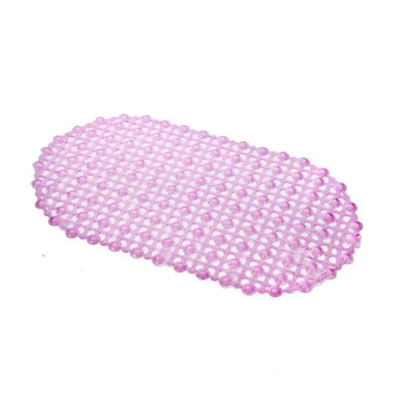 Bathroom Anti-Slip PVC Foot Massage Pad with Strong Suction Shower Suction Cup Particle Design Non-Slip Bathroom Mat Qme Pink