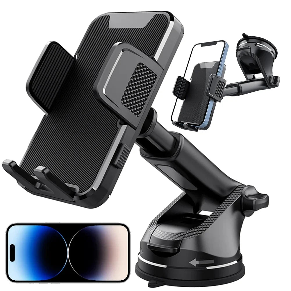 Gravity Sucker Car Phone Holder Retractable Cell Phone Support 360° Rotation Windshield Phone Bracket for Trucks RVs Vehicles Qme