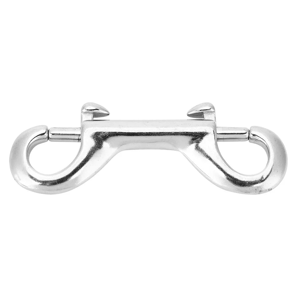 Diving Clip Diving Hook Silver Stainless Steel Double Ended Clip Hook Bolt Snap Diving Buckle Double Ended Snap Qme 115mm